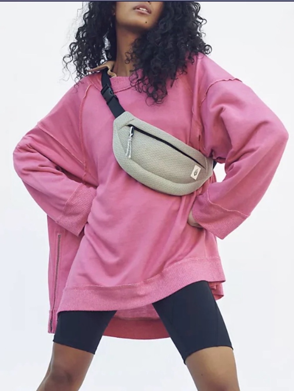 Free People Movement Sun Seeker Sweat Oversized Pullover Pink - Small